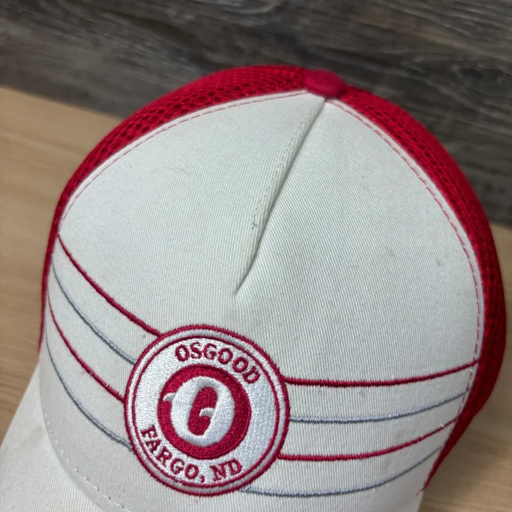 Osgood Hat Cap Strap Back Red White Fargo North Dakota One Size‎ Adjustable